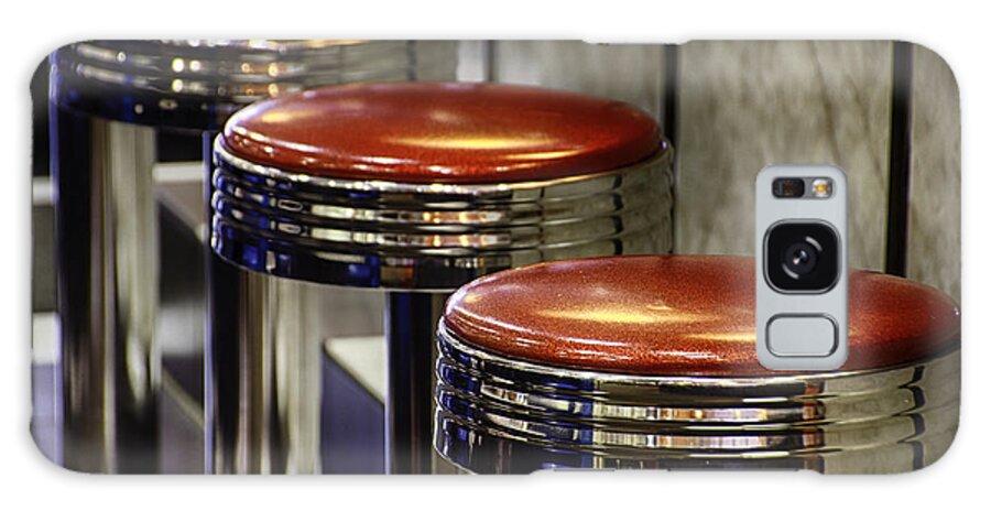 Antique Galaxy Case featuring the photograph Red and Chrome Diner Stools by Betty Denise