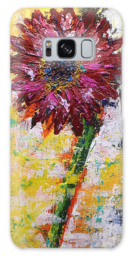 Red Flower Galaxy Case featuring the painting Red Sunflower by Kristye Dudley