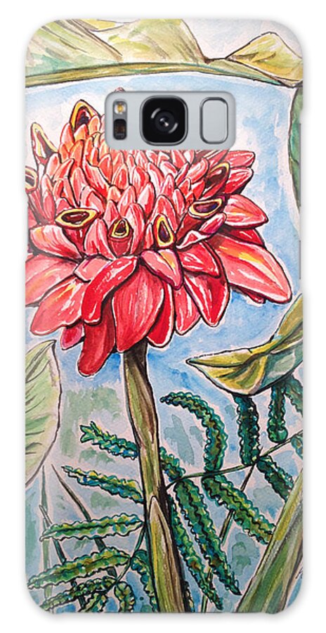Flower Galaxy Case featuring the painting Red Torch by Kelly Smith