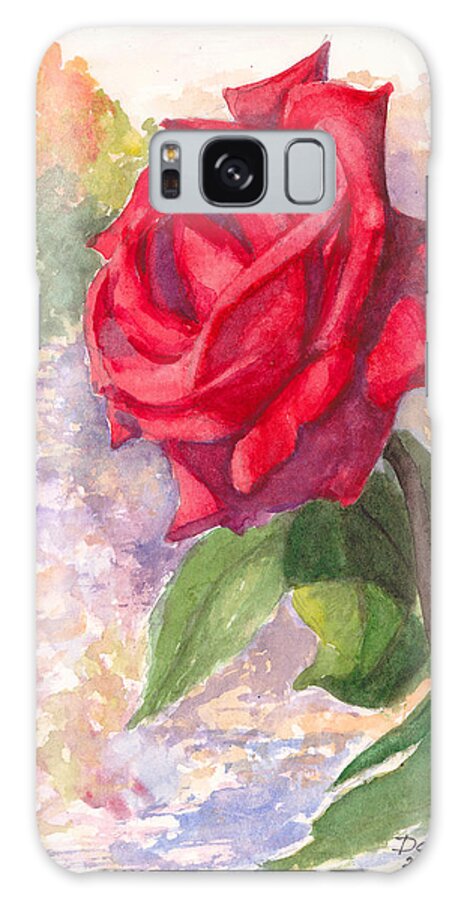 Red Rose Galaxy Case featuring the painting Red Valentine Rose by Dai Wynn