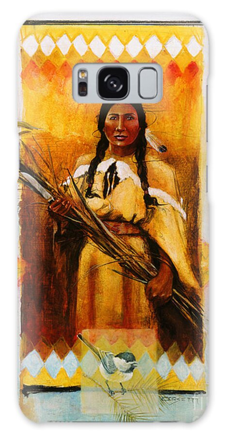Indian Galaxy S8 Case featuring the painting Reed Gatherer by Robert Corsetti