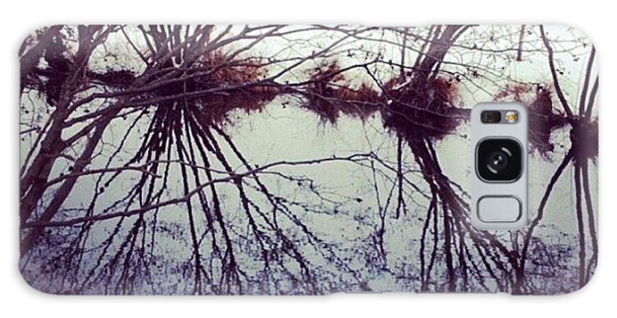 Water Galaxy Case featuring the photograph #reflection #water #river #bush #pretty by Amber Campanaro