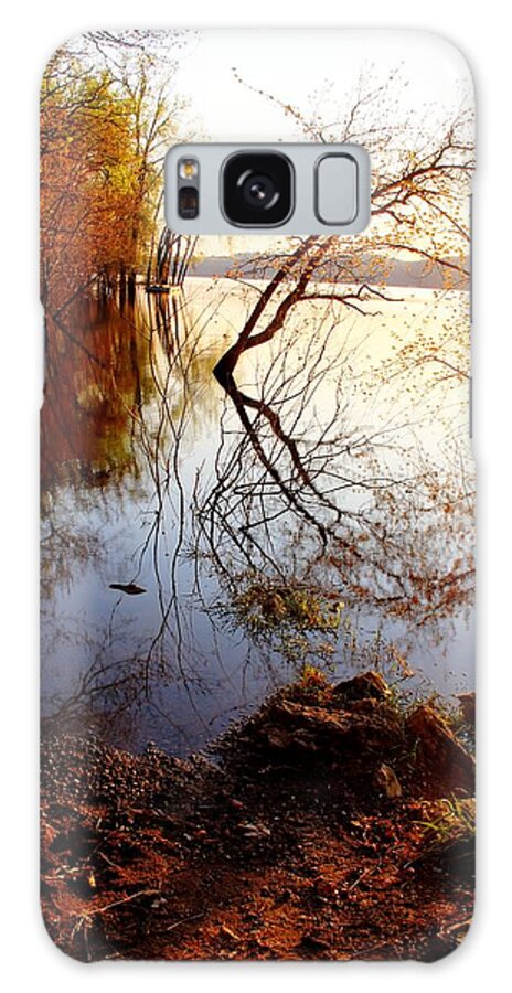 Landscape Galaxy Case featuring the photograph Reflections at Dawn by Hans Brakob
