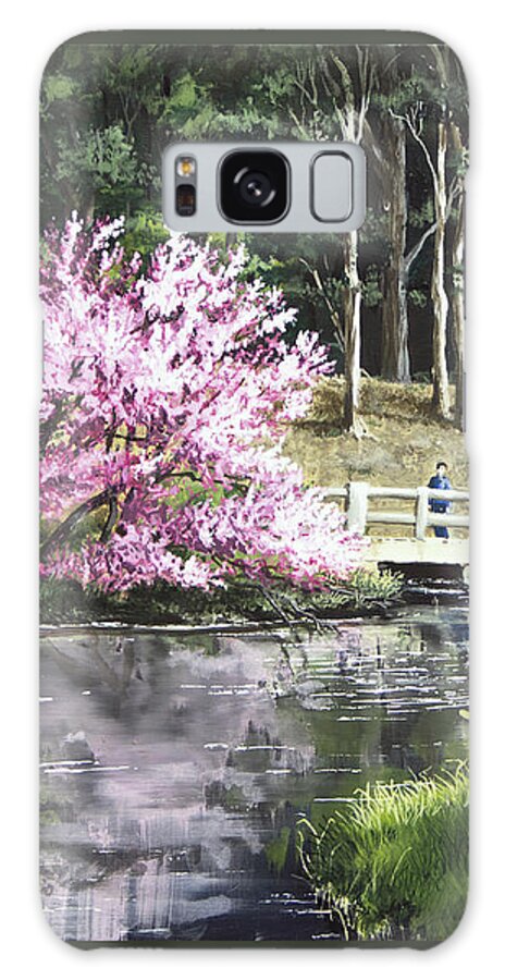 Landscape Galaxy S8 Case featuring the painting Reflections of Spring by Mary Palmer