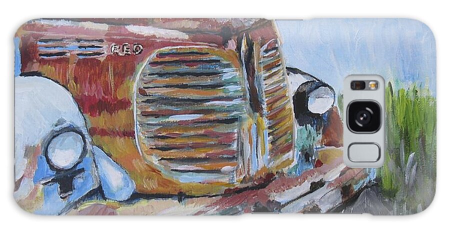 Old Truck Galaxy Case featuring the painting REO Speedwagon by Kathy Stiber