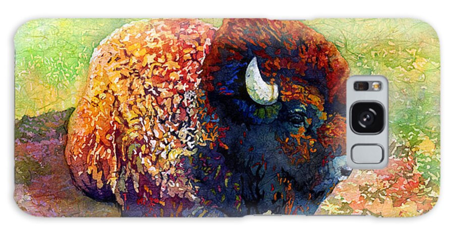 Bison Galaxy Case featuring the painting Resting Bison by Hailey E Herrera