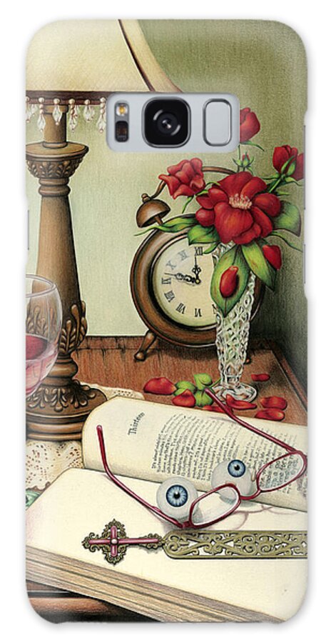 Nightstand Galaxy Case featuring the painting Resting My Eyes by Lori Sutherland