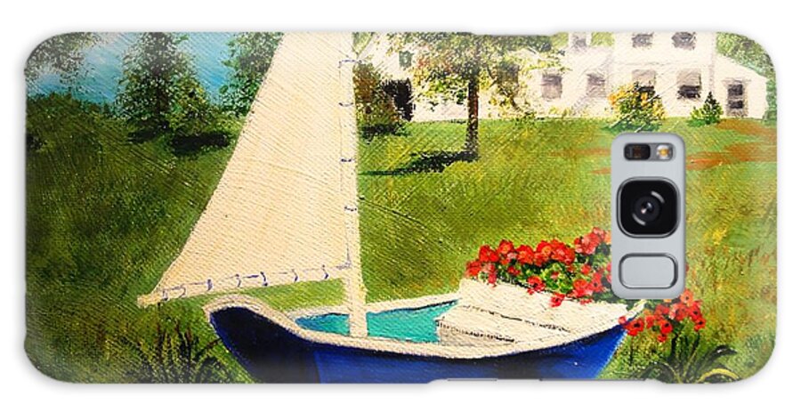 Sailboat Galaxy Case featuring the painting Retired in Cape Cod by Diane Arlitt