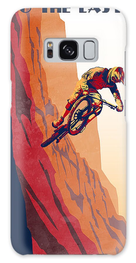 Retro Mountain Bike Galaxy Case featuring the painting Retro cycling fine art poster Good to the Last Drop by Sassan Filsoof
