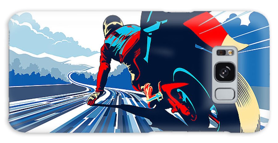 Motor Sports Galaxy Case featuring the painting Riding on the edge by Sassan Filsoof