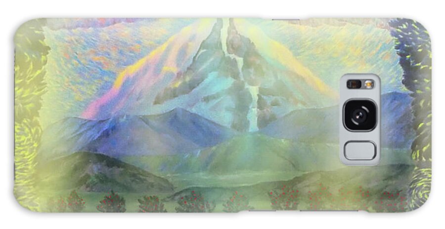 Mountain Landscape Galaxy Case featuring the painting River Vision I by Anastasia Savage Ealy