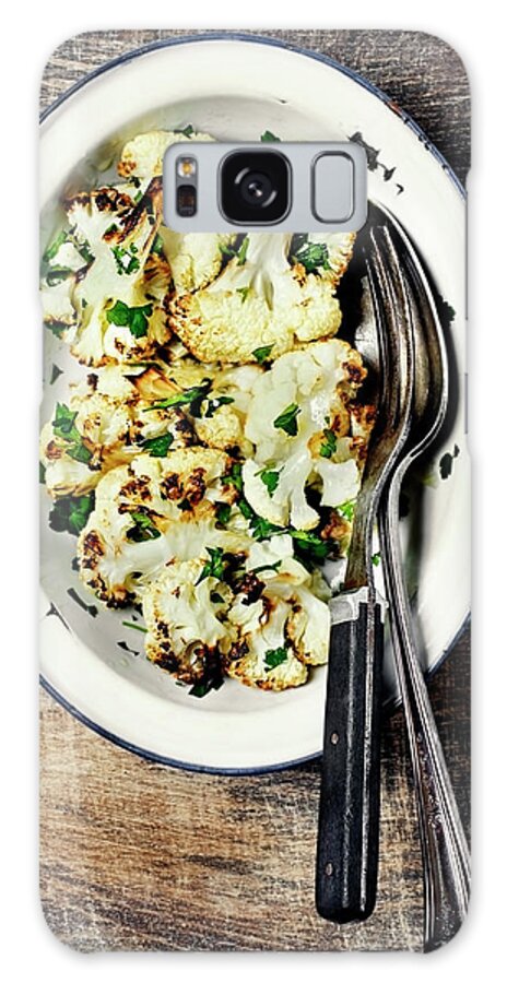 Temptation Galaxy Case featuring the photograph Roasted Cauliflower by Claudia Totir