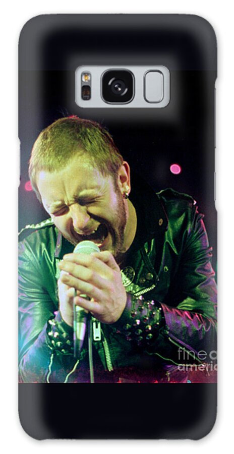 Concert Photos For Sale Galaxy S8 Case featuring the photograph Rob Halford of Judas Priest without flames effect- Warfield Theater during British Steel-Unreleased by Daniel Larsen
