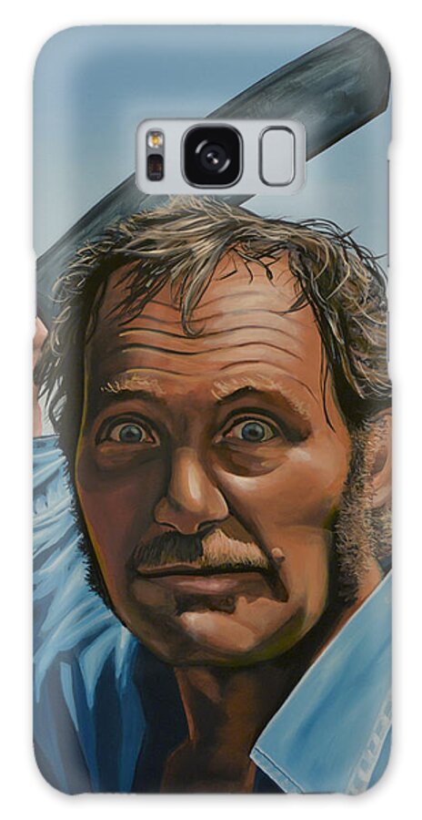 Robert Shaw Galaxy Case featuring the painting Robert Shaw in Jaws by Paul Meijering
