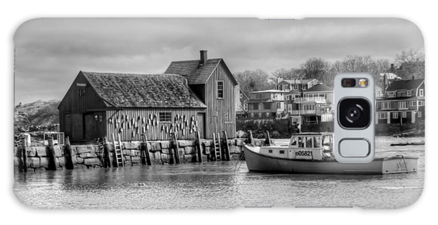 B&w Galaxy S8 Case featuring the photograph Rockport Harbor Motif #1 by Liz Mackney