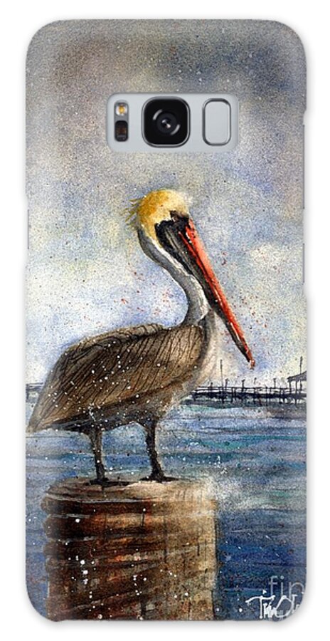 Rockport Galaxy Case featuring the painting Rockport Pelican by Tim Oliver
