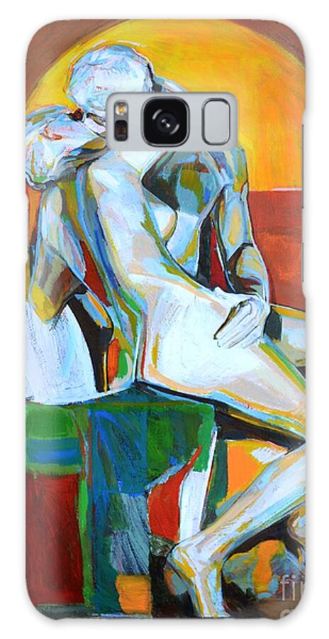 Love.kiss Galaxy Case featuring the painting Rodin-Ever kiss by Zheng Li