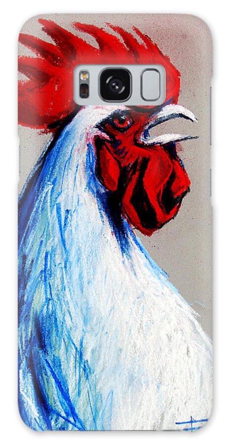 Rooster Head Galaxy Case featuring the painting Rooster Head by Mona Edulesco