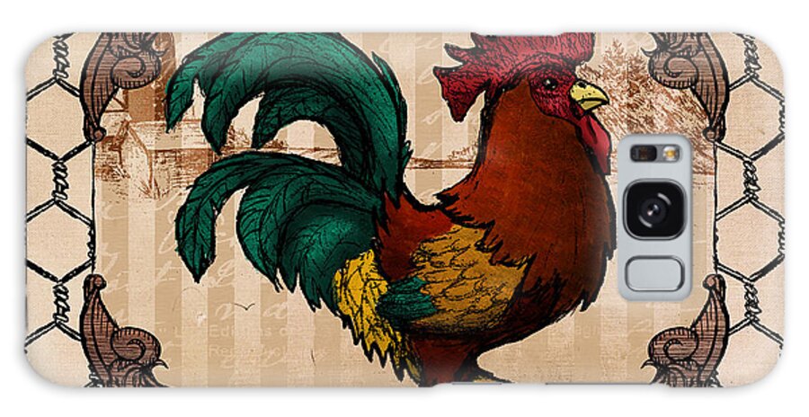 Rooster Galaxy Case featuring the digital art Rooster I by April Moen