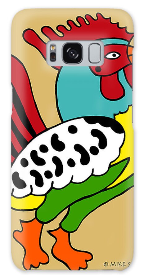 Rooster Galaxy Case featuring the painting Rooster by Mike Segal