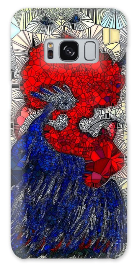 Rooster Galaxy Case featuring the painting Rooster by Saundra Myles