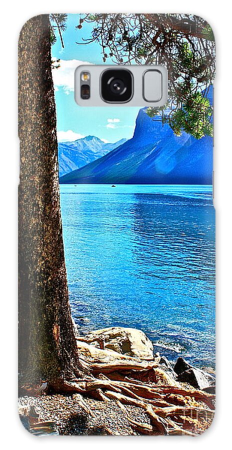 Lake Galaxy Case featuring the photograph Rooted in Lake Minnewanka by Linda Bianic