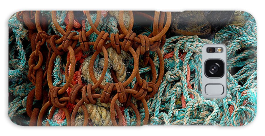 Rope Photographs Galaxy Case featuring the photograph Ropes and rusty wires by Dorin Adrian Berbier