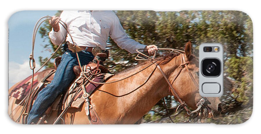 Cowboy Galaxy Case featuring the photograph Ropin' by Sherry Davis