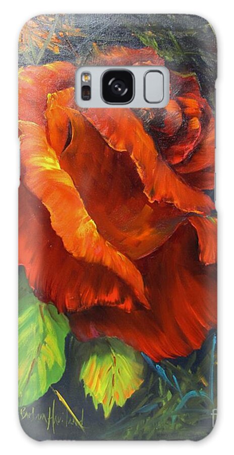 Rose Galaxy S8 Case featuring the painting Rose Red by Barbara Haviland