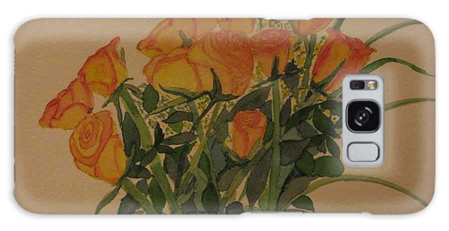 Rose Galaxy Case featuring the painting Roses For My Sweetie by David Bartsch
