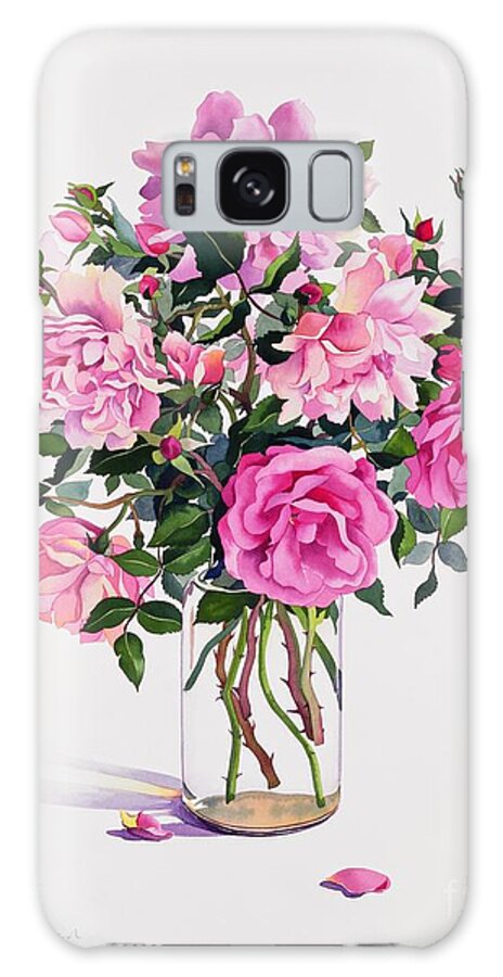 Rose Galaxy Case featuring the painting Roses in a Glass Jar by Christopher Ryland
