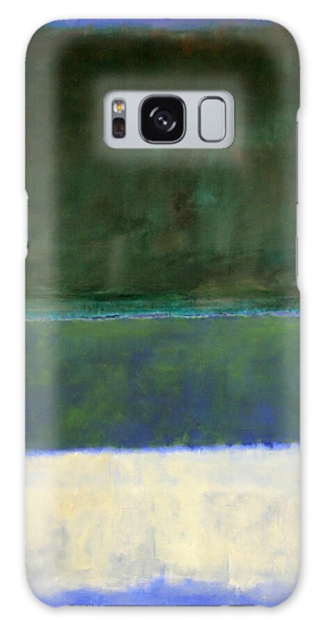 No. 14 Galaxy Case featuring the photograph Rothko's No. 14 -- White And Greens In Blue by Cora Wandel