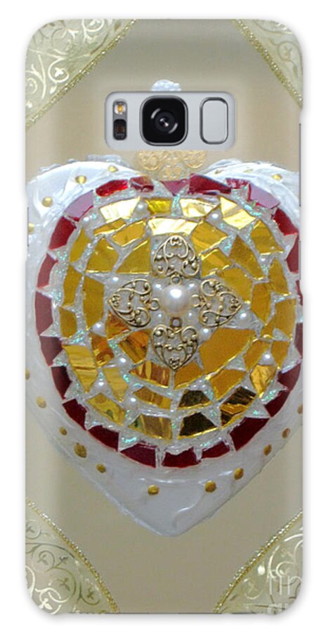 Royal Heart Galaxy Case featuring the glass art Royal heart by Heidi Sieber