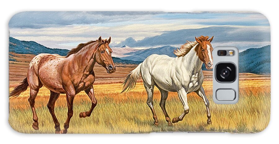 Horse Galaxy Case featuring the painting Running Free by Paul Krapf