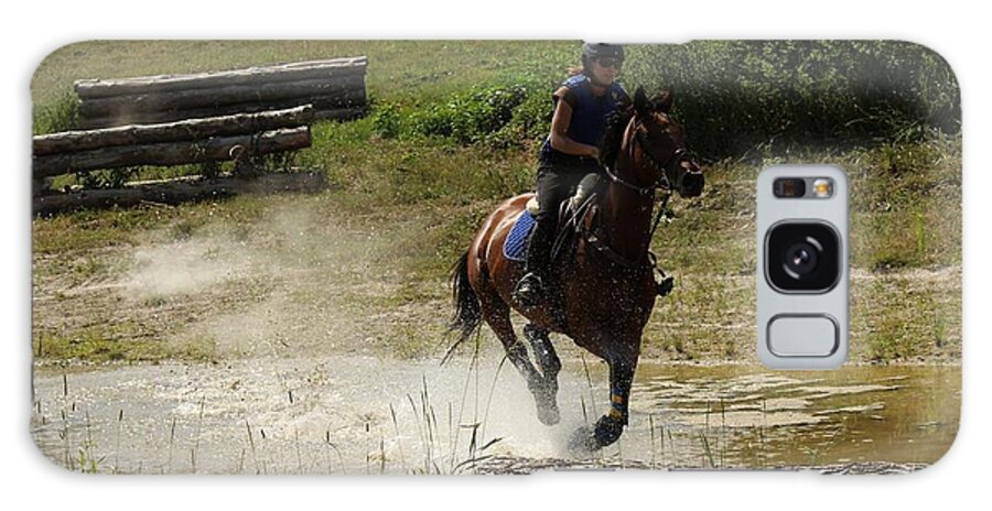 Horse Galaxy S8 Case featuring the photograph Running Thru Water by Janice Byer