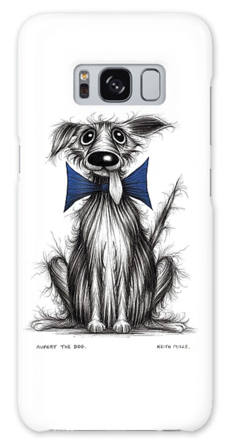 Dogs Tongue Galaxy Case featuring the drawing Rupert the dog by Keith Mills