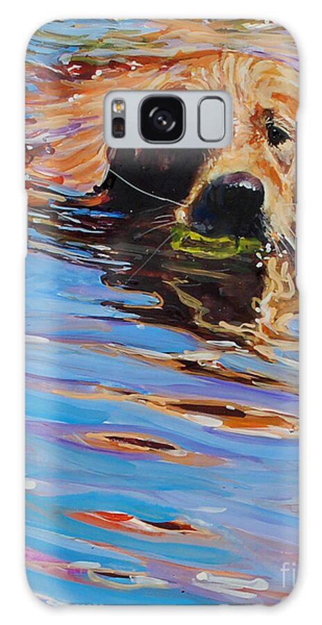 Golden Retriever Galaxy Case featuring the painting Sadie Has A Ball by Molly Poole