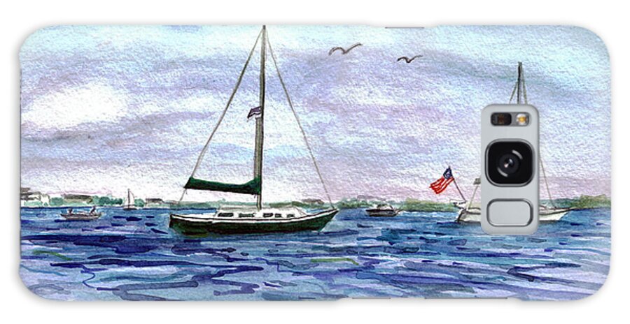 Boat Galaxy Case featuring the painting Safe Harbour by Clara Sue Beym