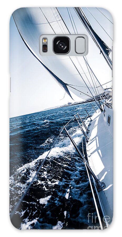 Action Galaxy S8 Case featuring the photograph Sailboat in action by Anna Om