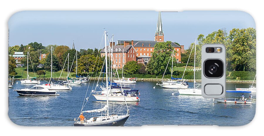 Water Galaxy Case featuring the photograph Sailboats by Charles Carroll House by Charles Kraus