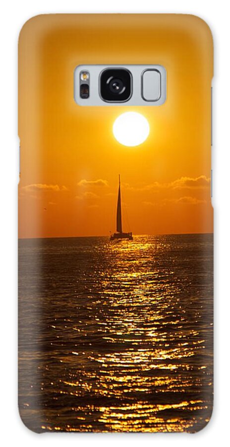 Key West Galaxy Case featuring the photograph Sailing at Sunset by Allan Morrison
