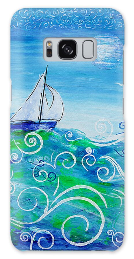 Sailing Galaxy Case featuring the painting Sailing by Jan Marvin by Jan Marvin