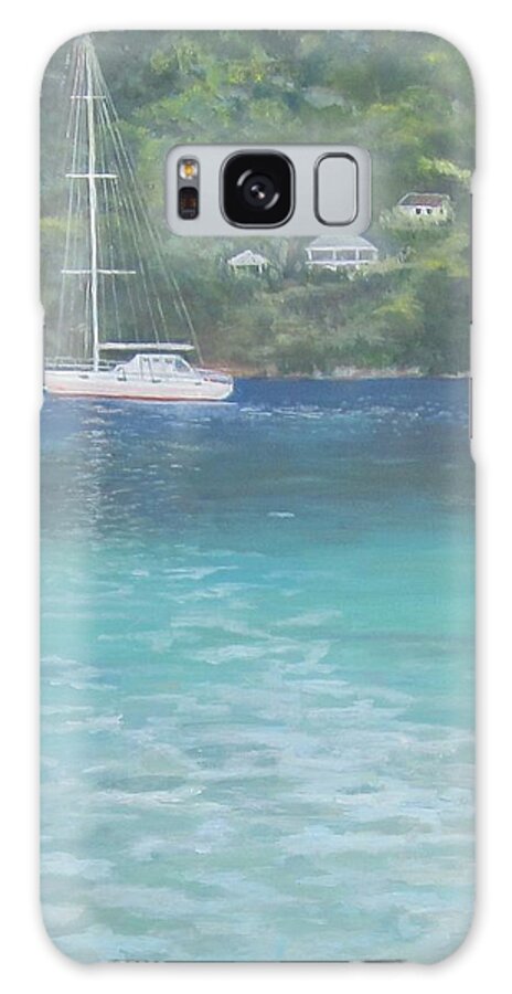 Acrylic Painting Galaxy S8 Case featuring the painting Sailing on the Caribbean by Paula Pagliughi