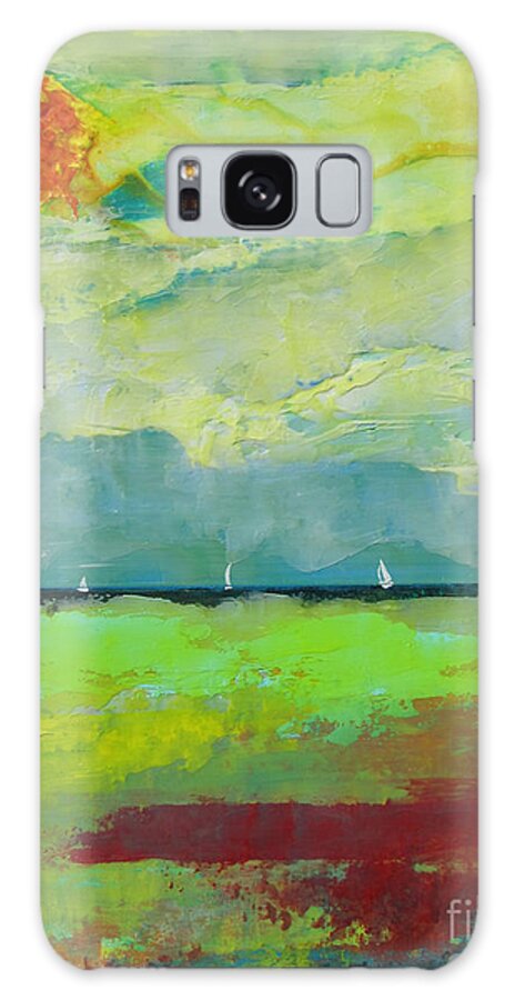 Acrylic Galaxy Case featuring the painting Sailing Thru Color by Lew Hagood