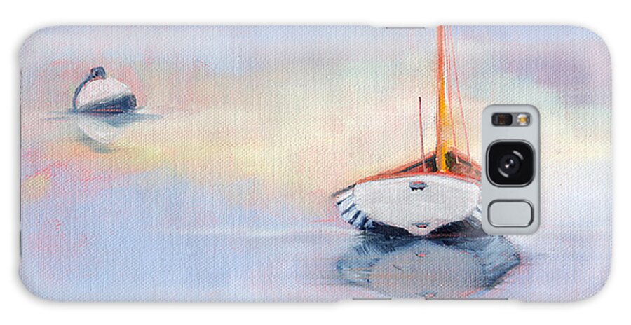 Ocean Galaxy S8 Case featuring the painting Sails Down - Evening Stillness by Trina Teele