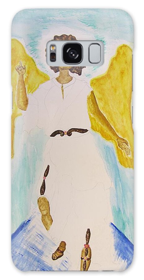 Saint Michael The Archangel Galaxy Case featuring the painting Saint Michael the Archangel Miracle Painting by Debbie Nester