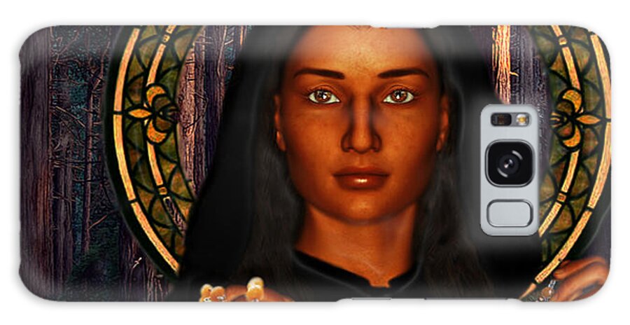 Americaniindian Galaxy S8 Case featuring the painting Saint Tekakwitha The Lily of the Mohawks by Suzanne Silvir