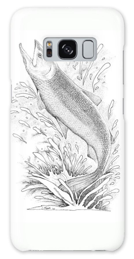 Wildlife Galaxy S8 Case featuring the drawing Salmon by Lawrence Tripoli