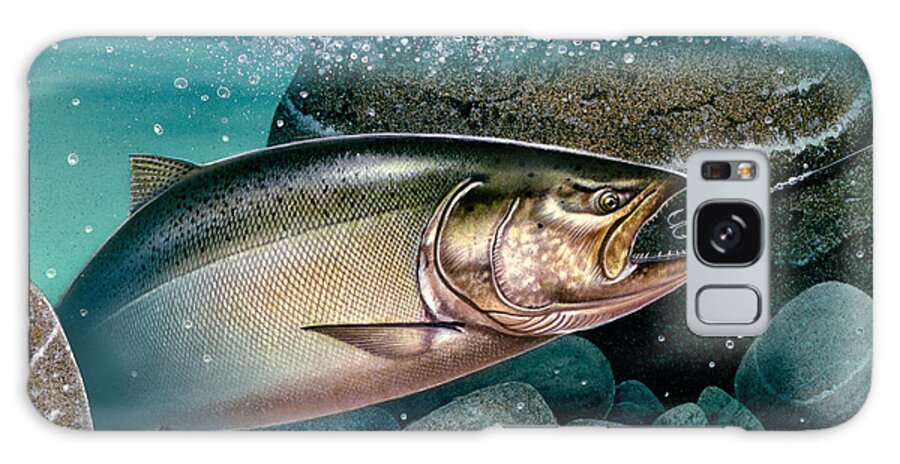 Jon Q Wright Galaxy Case featuring the painting Salmon Stream by JQ Licensing