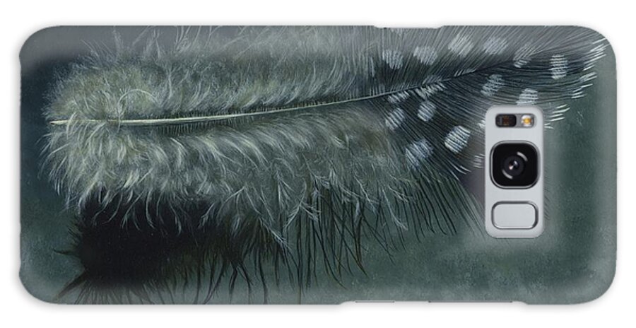 Guinea Fowl Galaxy S8 Case featuring the painting Sal's Feather by Rosellen Westerhoff